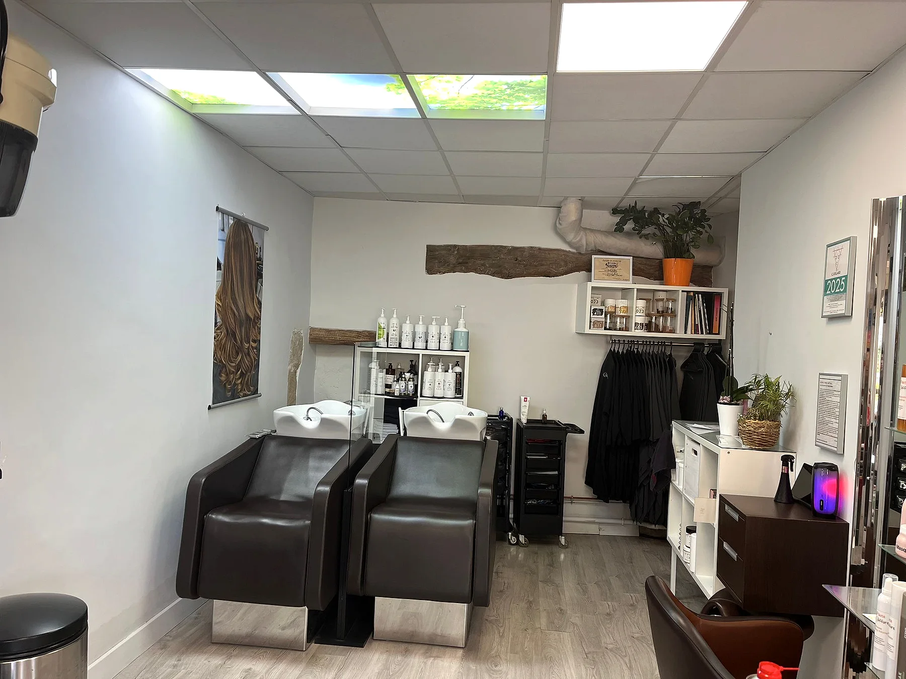 Espace shampoing du salon
